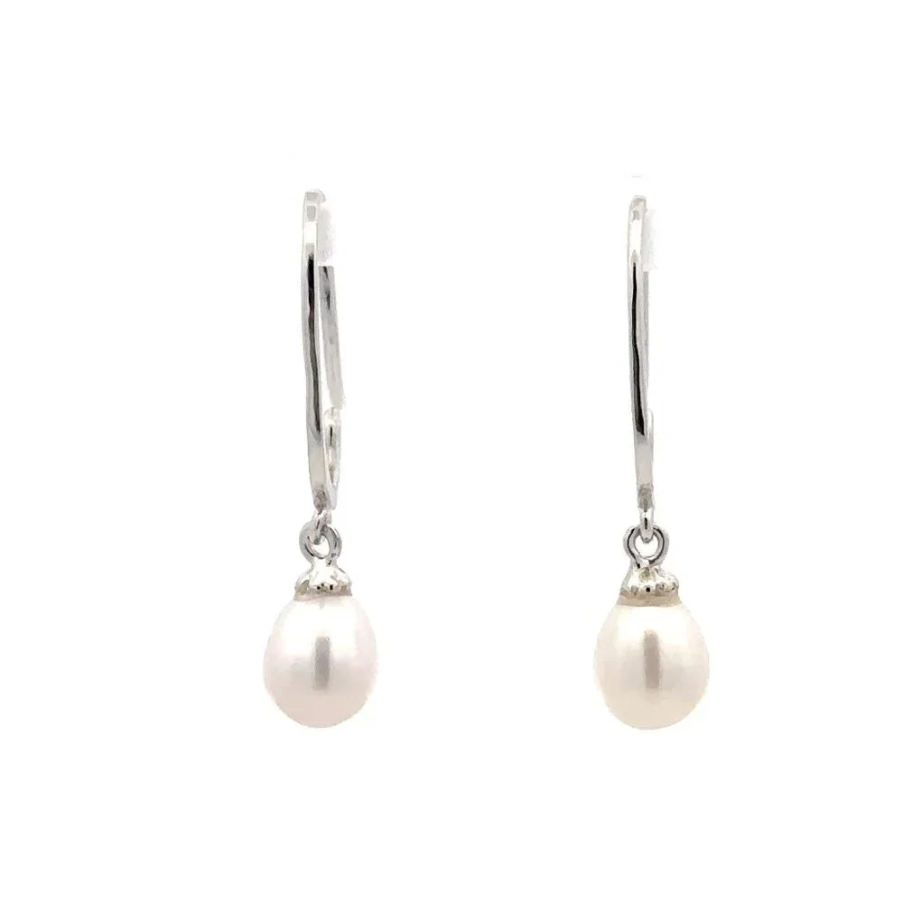 925 Sterling Silver Dangle Drop Freshwater Pearls - Picture 8 of 9